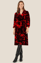 MaNejalu Scarlet Sage Velvet Dress
