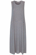 MaNellore Navy Peony Striped Linen Mix Dress