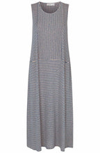MaNellore Navy Peony Striped Linen Mix Dress