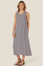 MaNellore Navy Peony Striped Linen Mix Dress