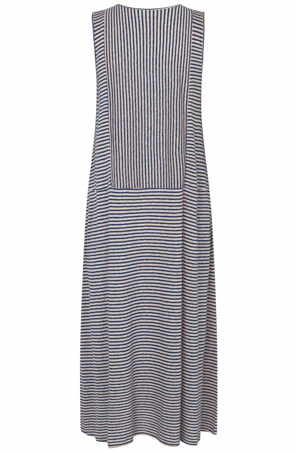 MaNellore Navy Peony Striped Linen Mix Dress