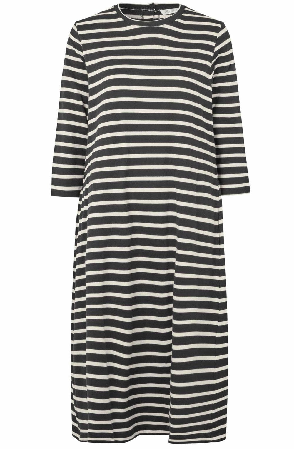 MaNieve Black and Cream Waisted Dress