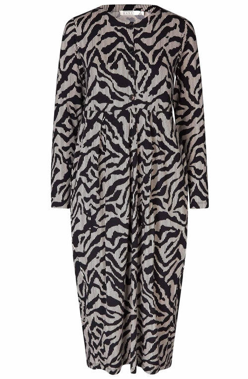 MaNilana Black Jersey Tulip Dress