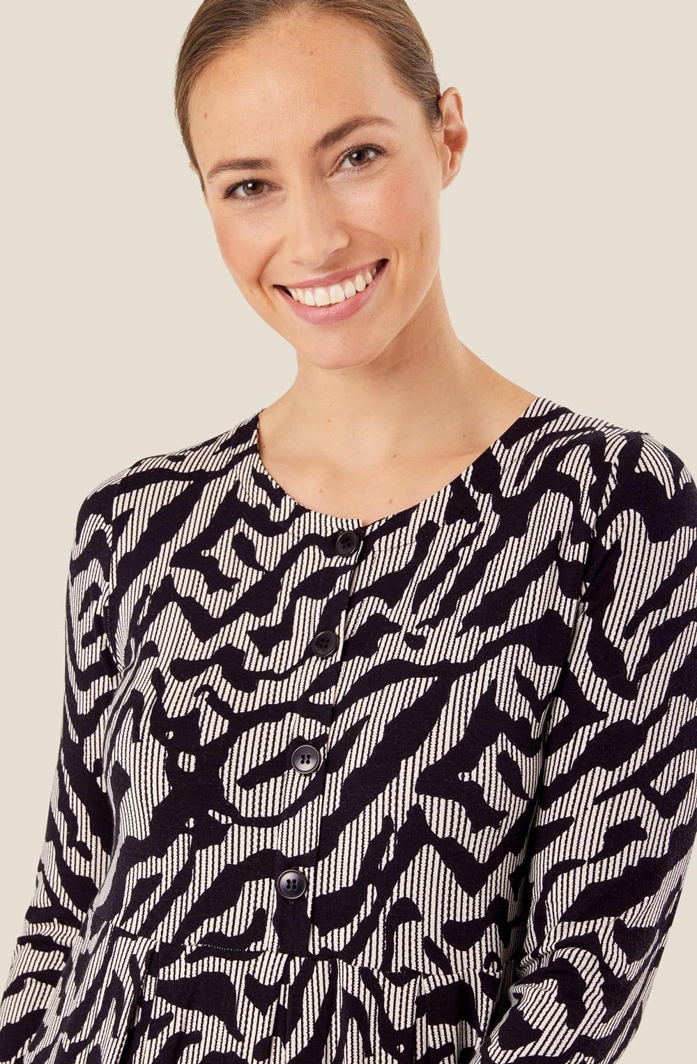 MaNilana Black Jersey Tulip Dress