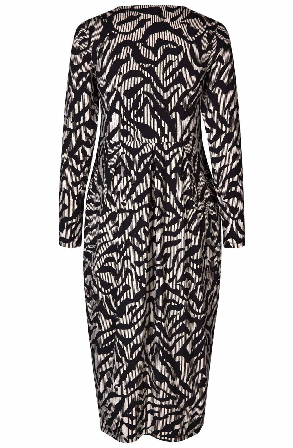 MaNilana Black Jersey Tulip Dress