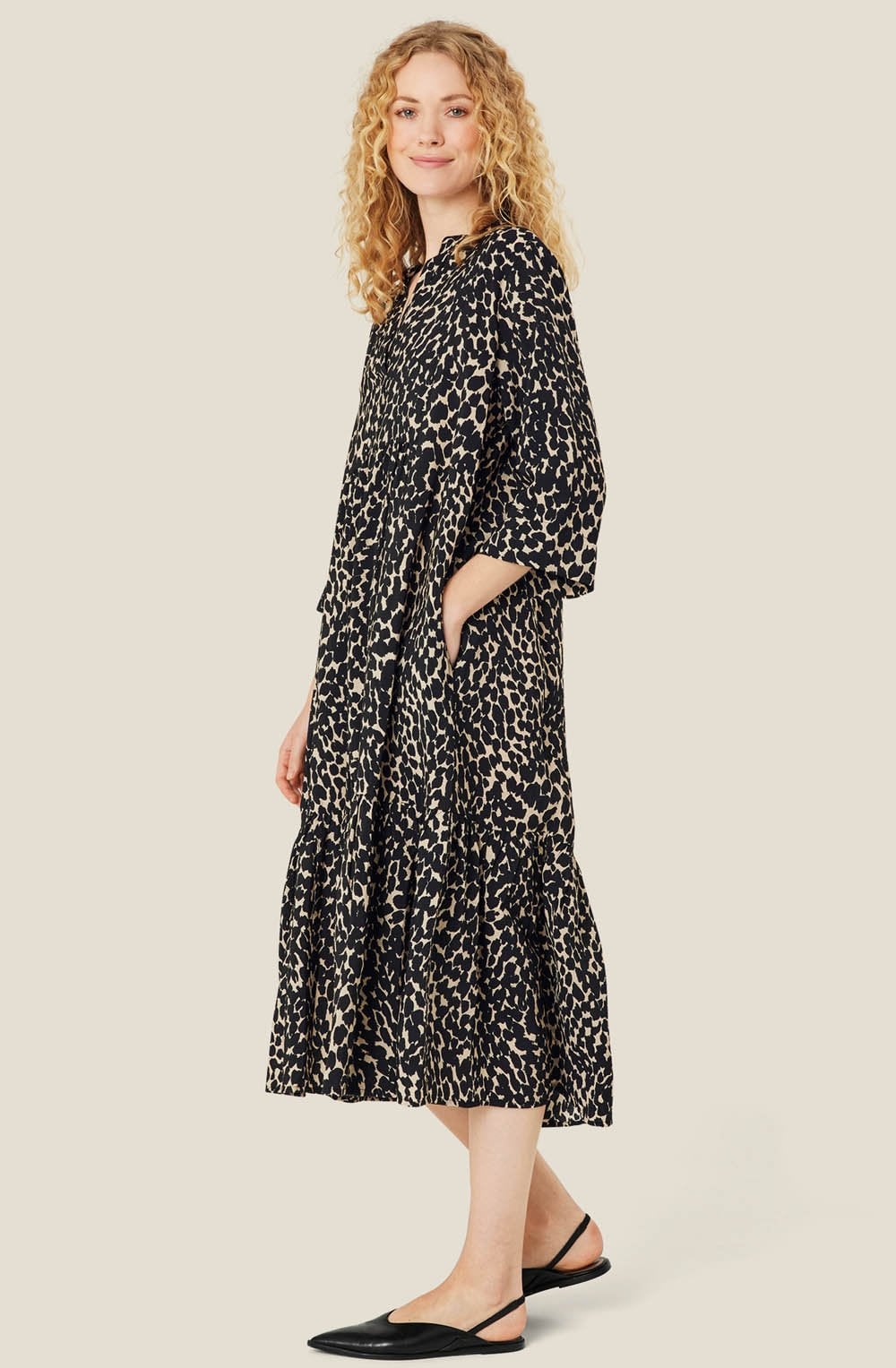 MaNitzan Black Print Dress
