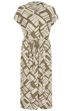 MaNovato Dusky Green Drawstring Waist Dress