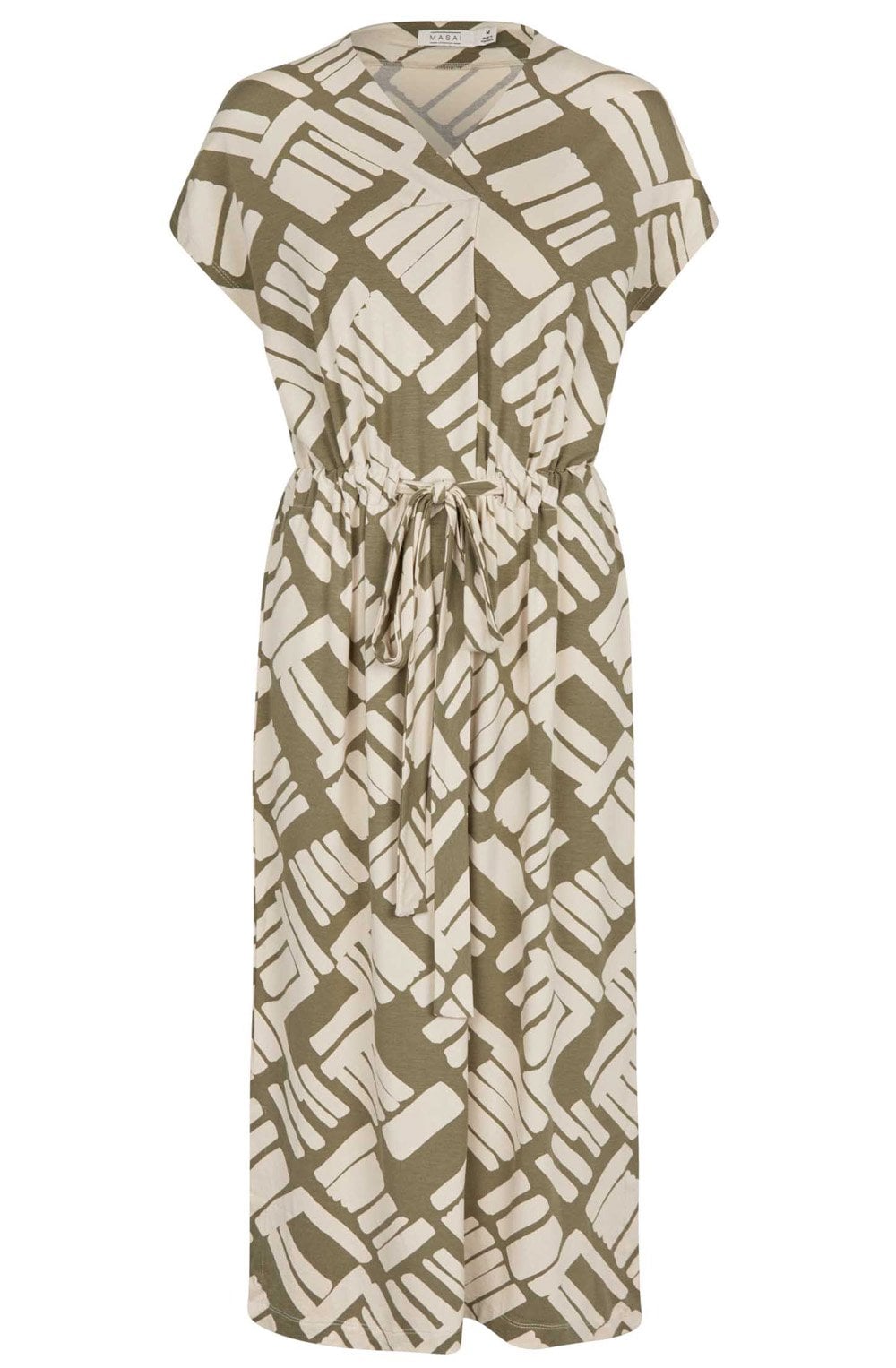 MaNovato Dusky Green Drawstring Waist Dress