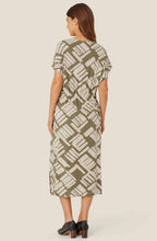 MaNovato Dusky Green Drawstring Waist Dress