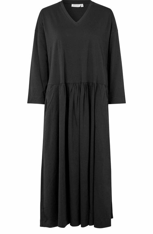 MaNustin Black Jersey Tiered Dress