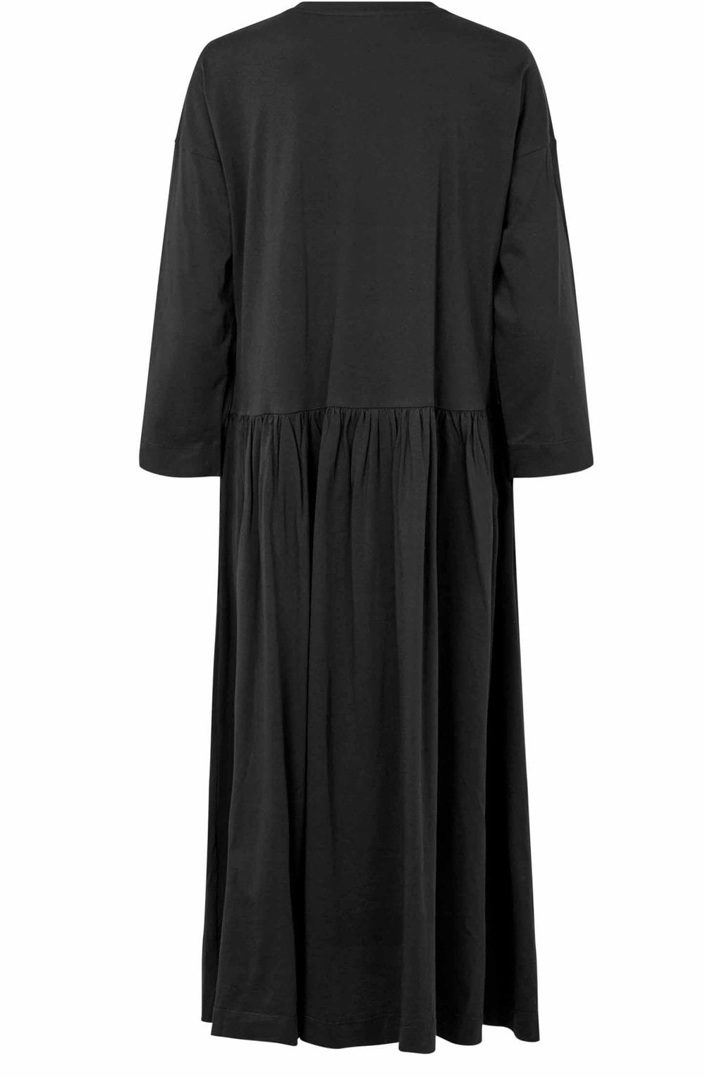 MaNustin Black Jersey Tiered Dress
