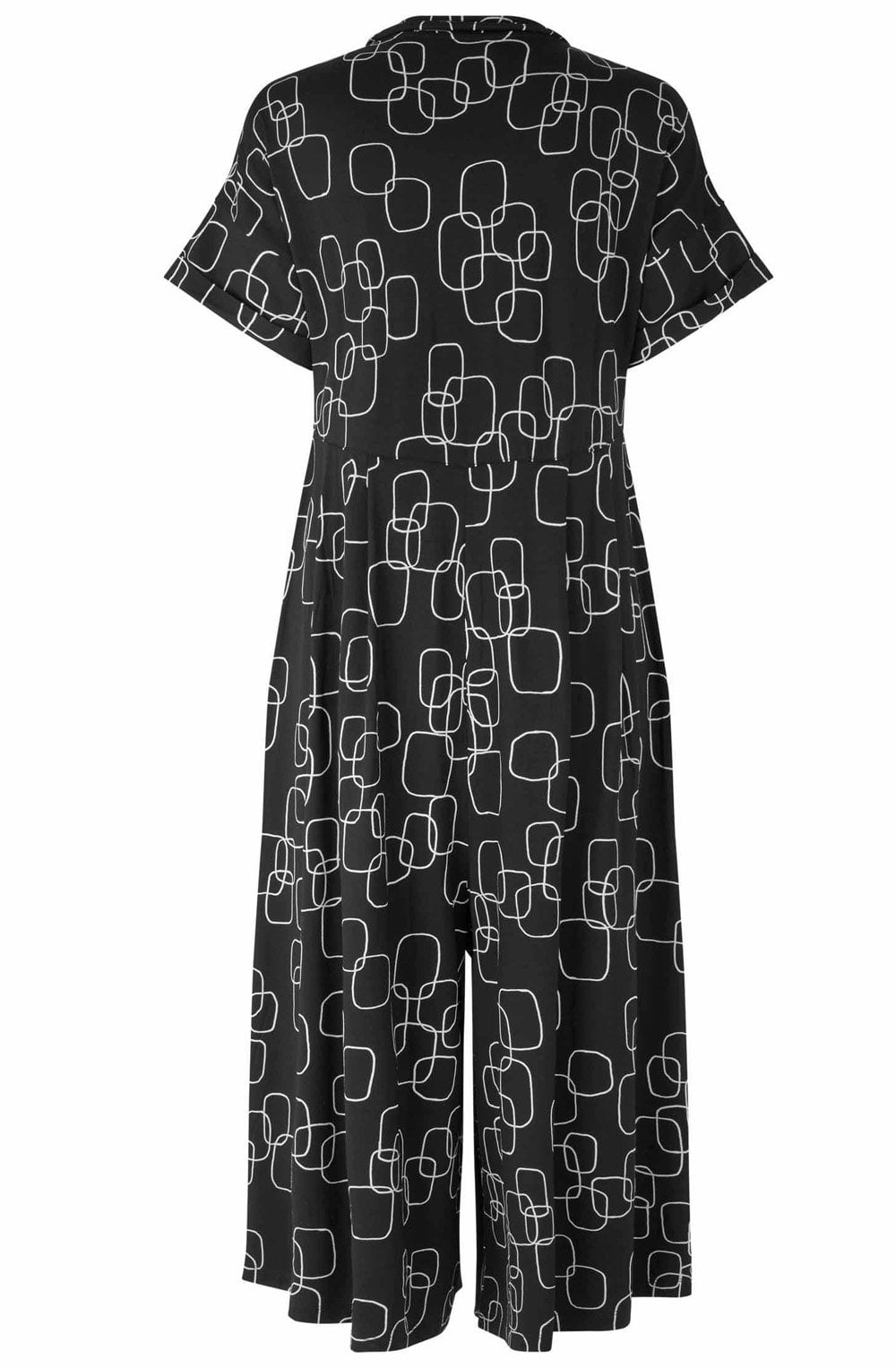 MaNydia Black Geometric Print Jersey Jumpsuit