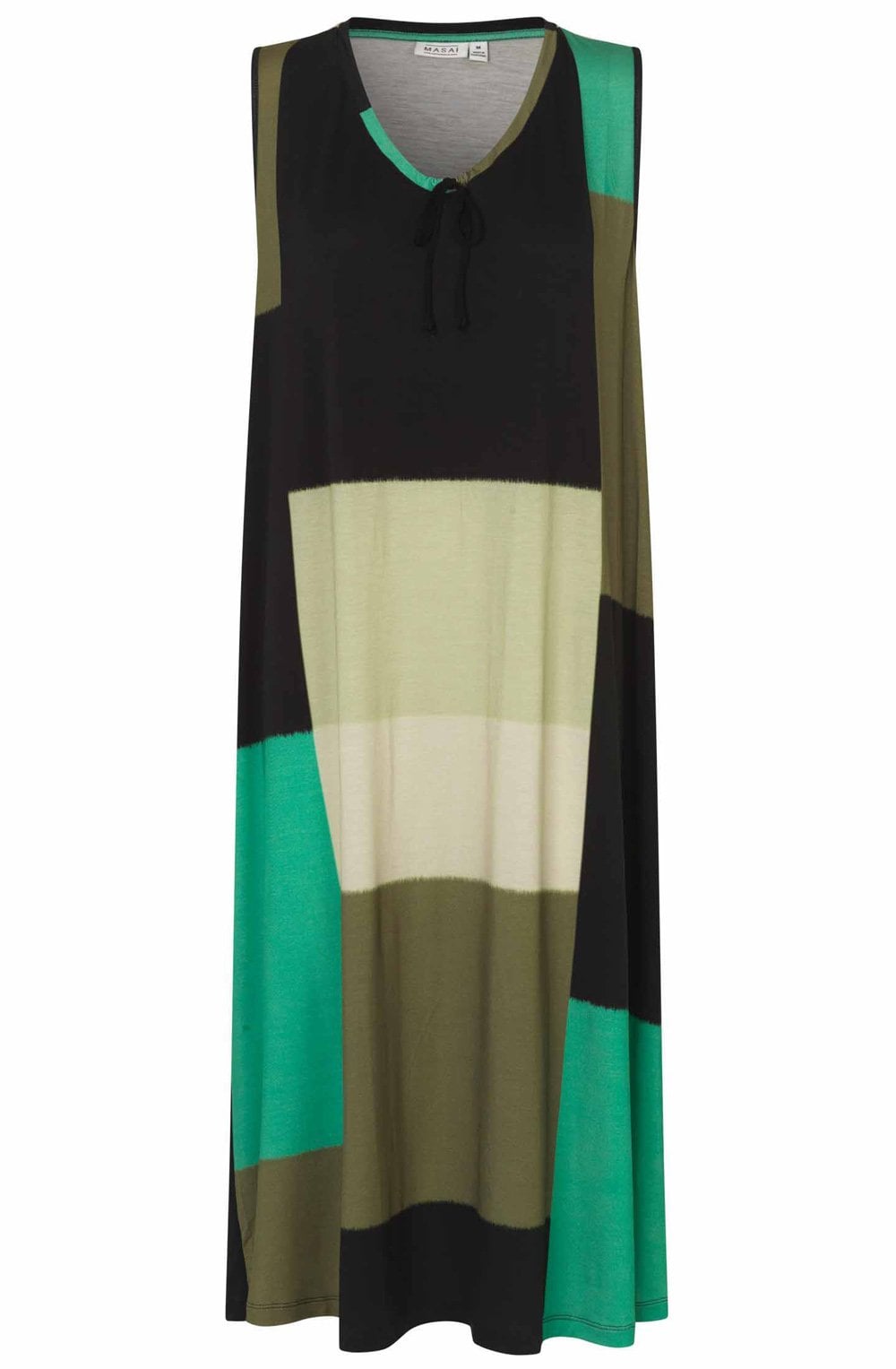 MaOctava Green Drawstring Neck Jersey Dress