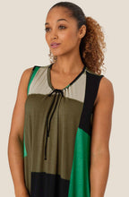 MaOctava Green Drawstring Neck Jersey Dress