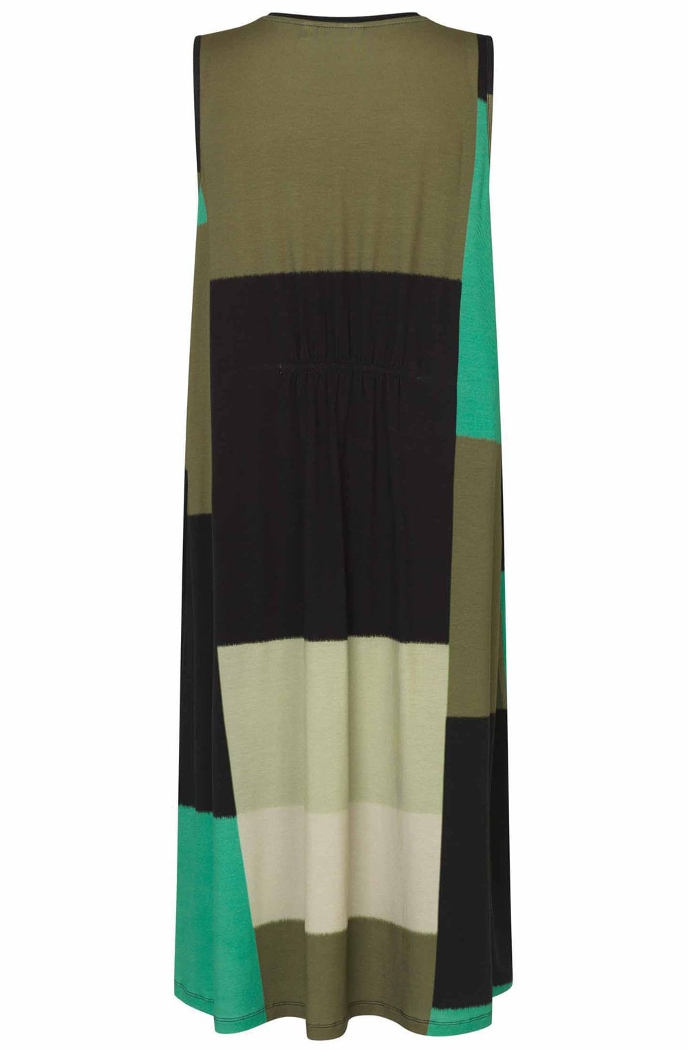 MaOctava Green Drawstring Neck Jersey Dress