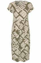 MaOlnia Dusky Green Bold Print Jersey Dress