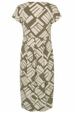 MaOlnia Dusky Green Bold Print Jersey Dress