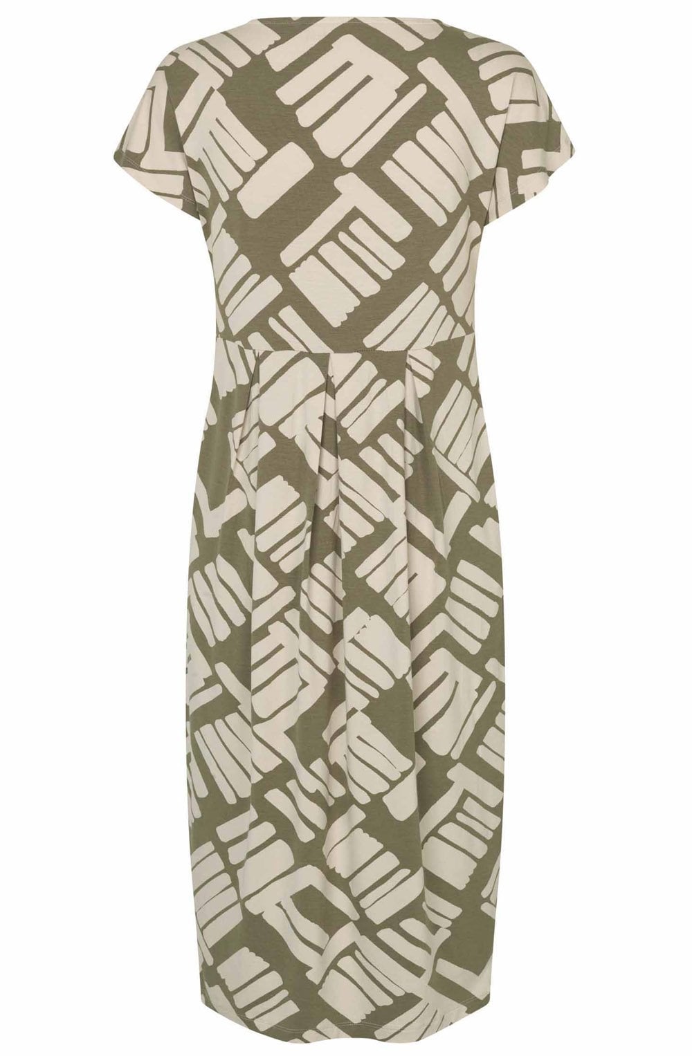 MaOlnia Dusky Green Bold Print Jersey Dress
