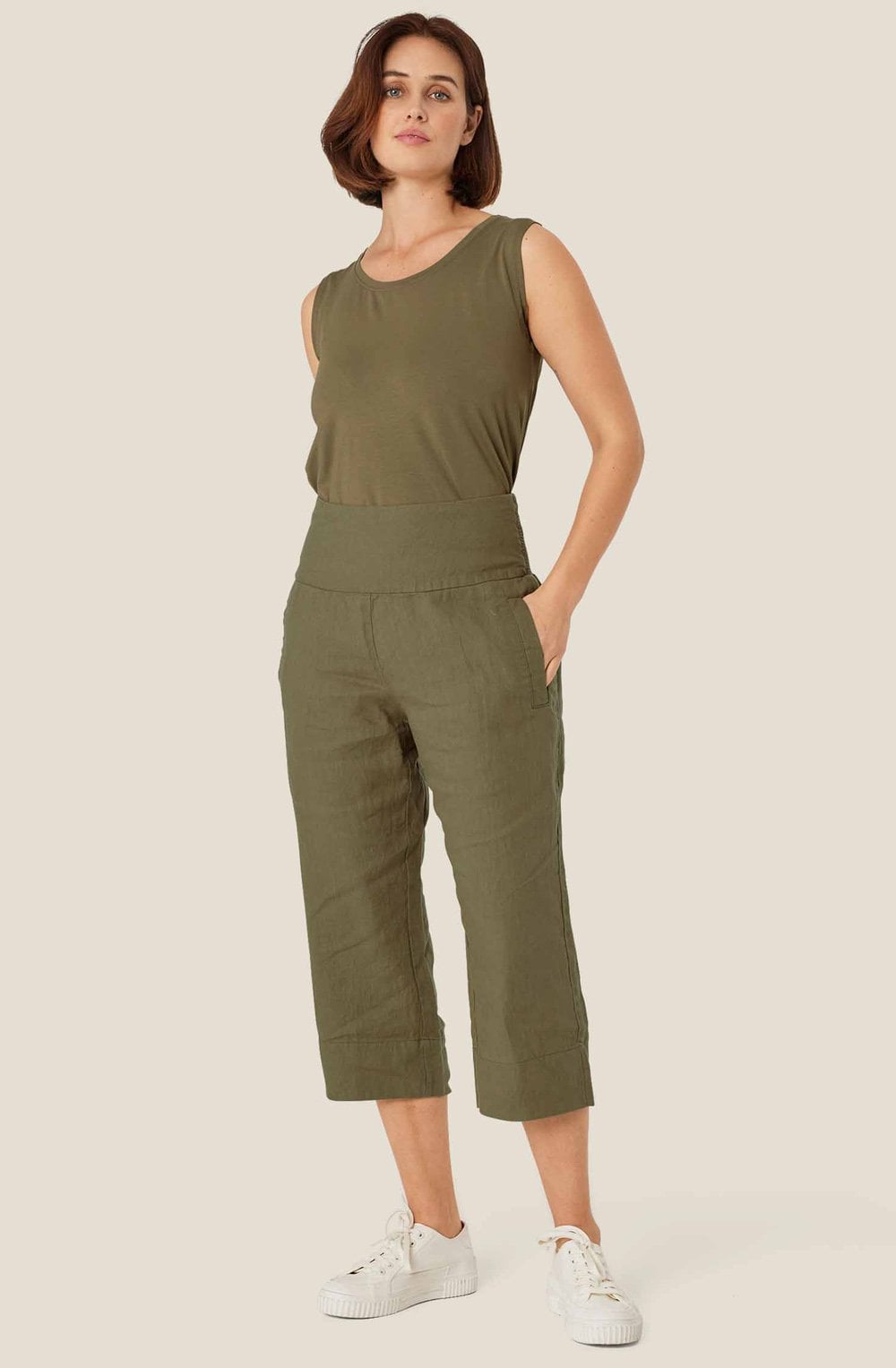 MaPallas Dusky Green Linen Trousers