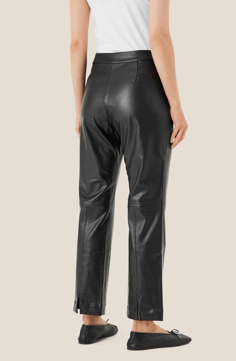 MaPanadi Black Leather Look Trousers