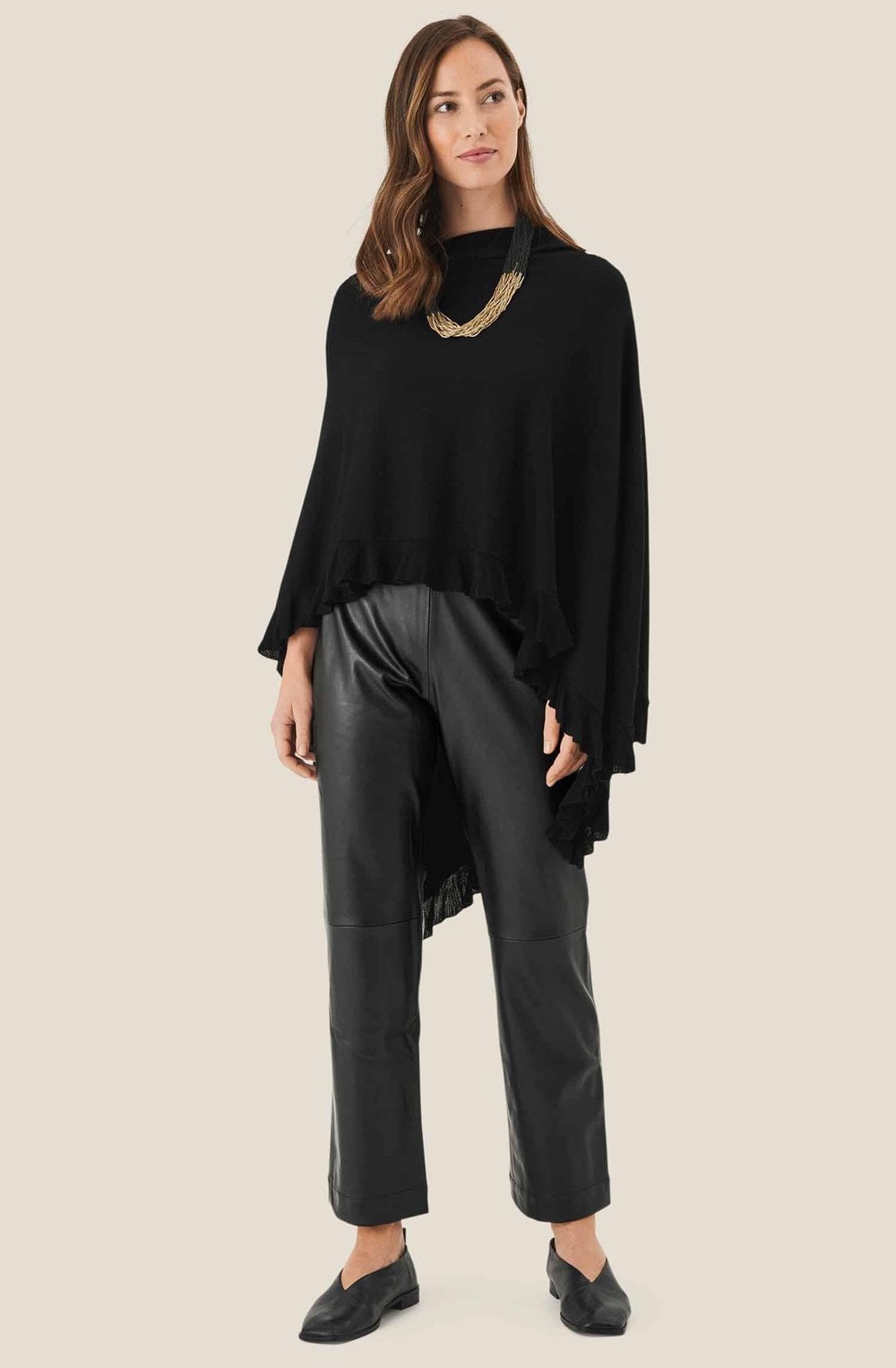 MaPanadi Black Leather Look Trousers