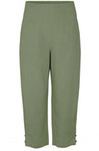 MaPenna Lichen Green Linen Ankle Length Trousers