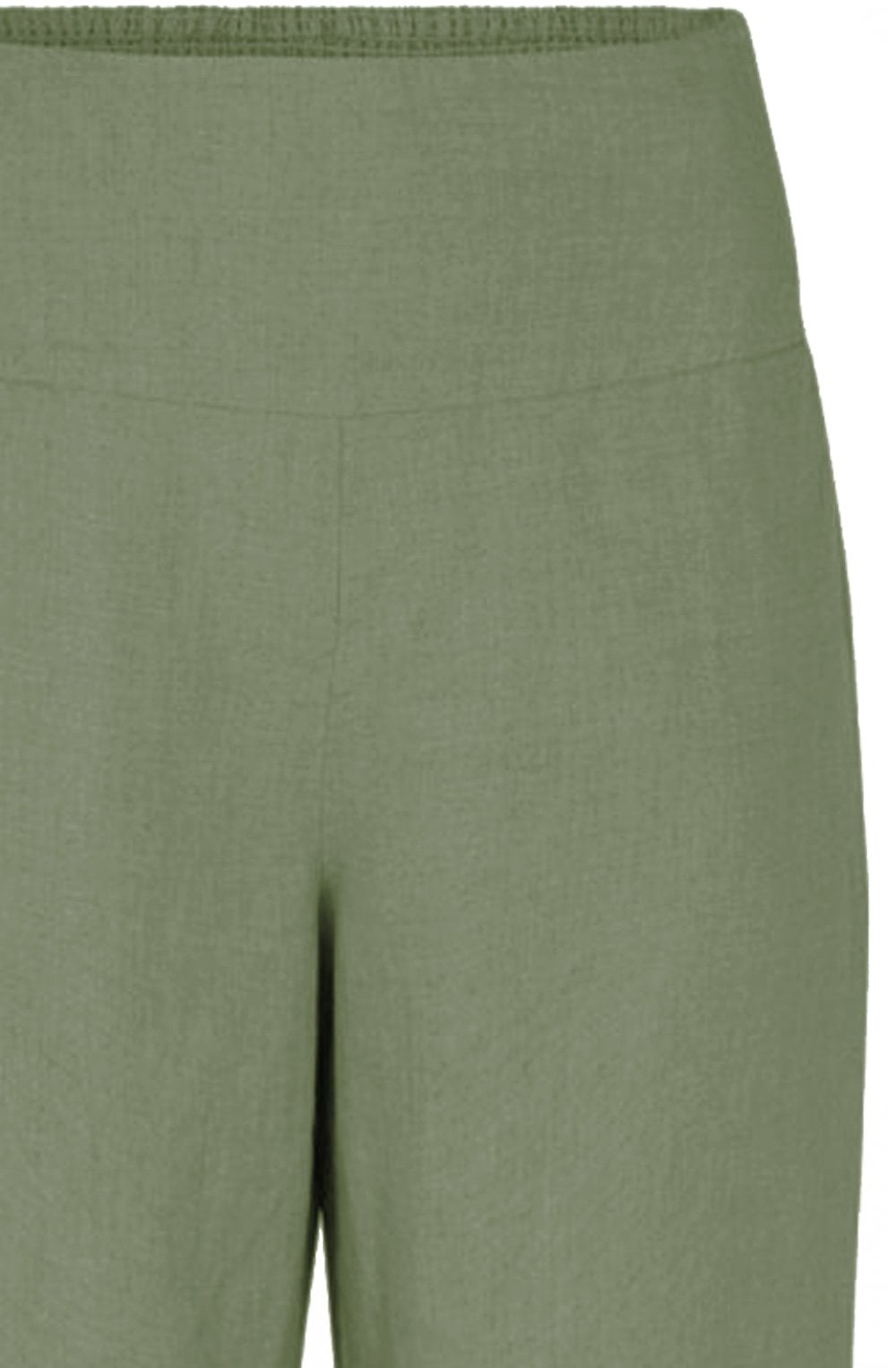 MaPenna Lichen Green Linen Ankle Length Trousers