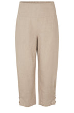 MaPenna Natural Linen Ankle Length Trousers