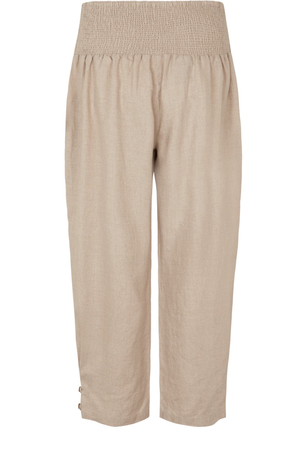 MaPenna Natural Linen Ankle Length Trousers