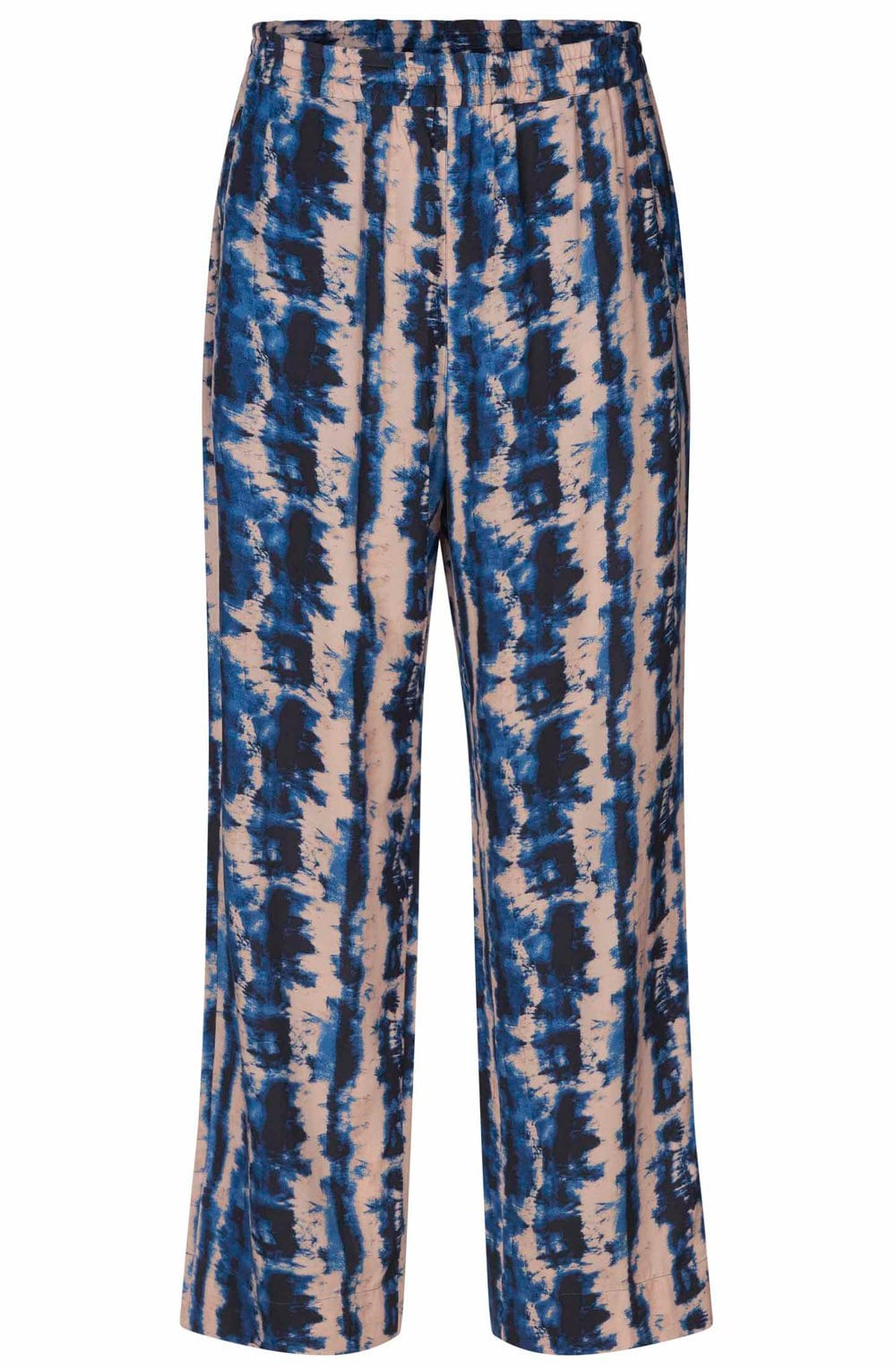 MaPeonos Navy Peony Wide Leg Trousers