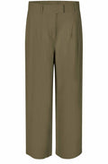 MaPerli Dusky Green Linen Wide Leg Trousers