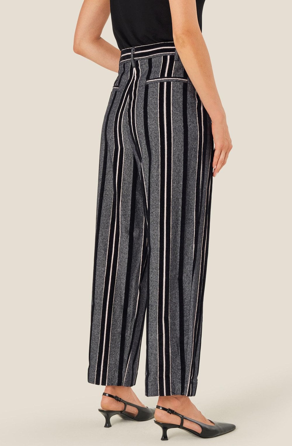 MaPiedad Black and Grey Wide Leg Trousers