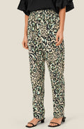 MaPless Lichen Green Animal Print Trousers