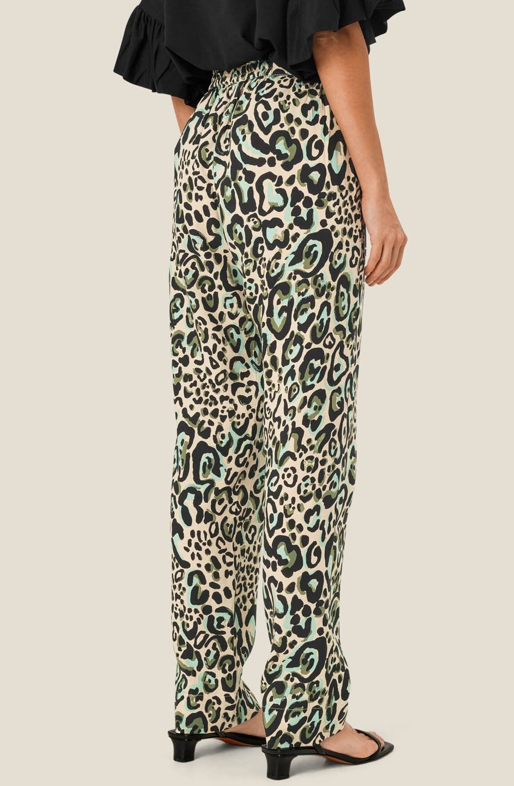 MaPless Lichen Green Animal Print Trousers
