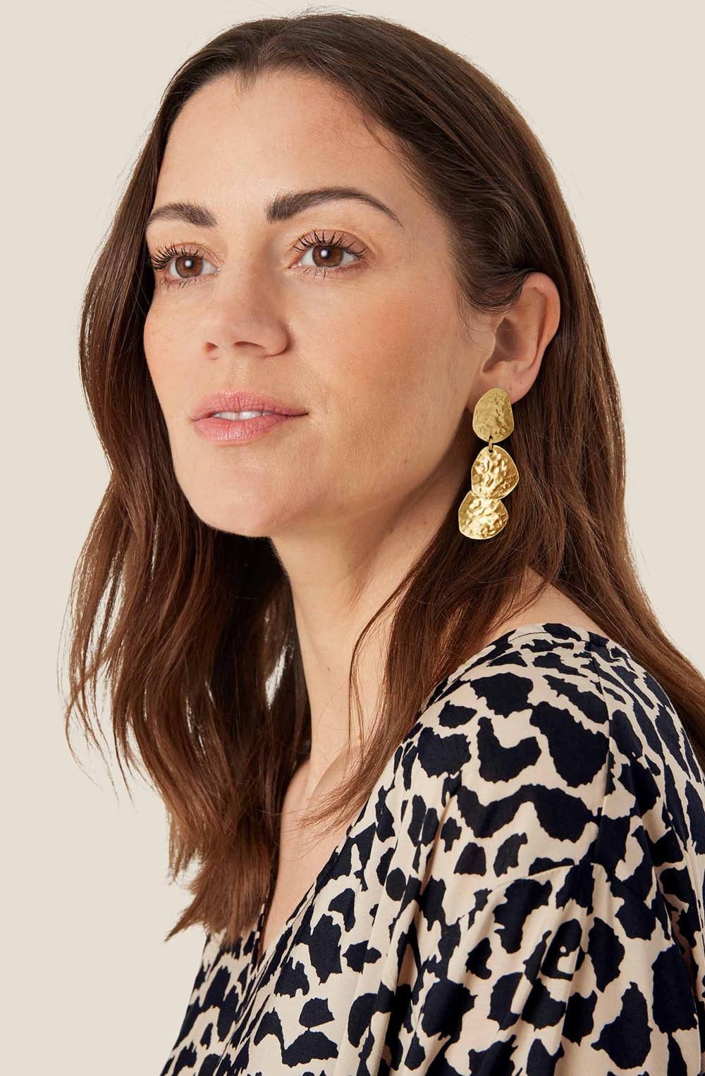 MaReesel Gold Hammered Earrings