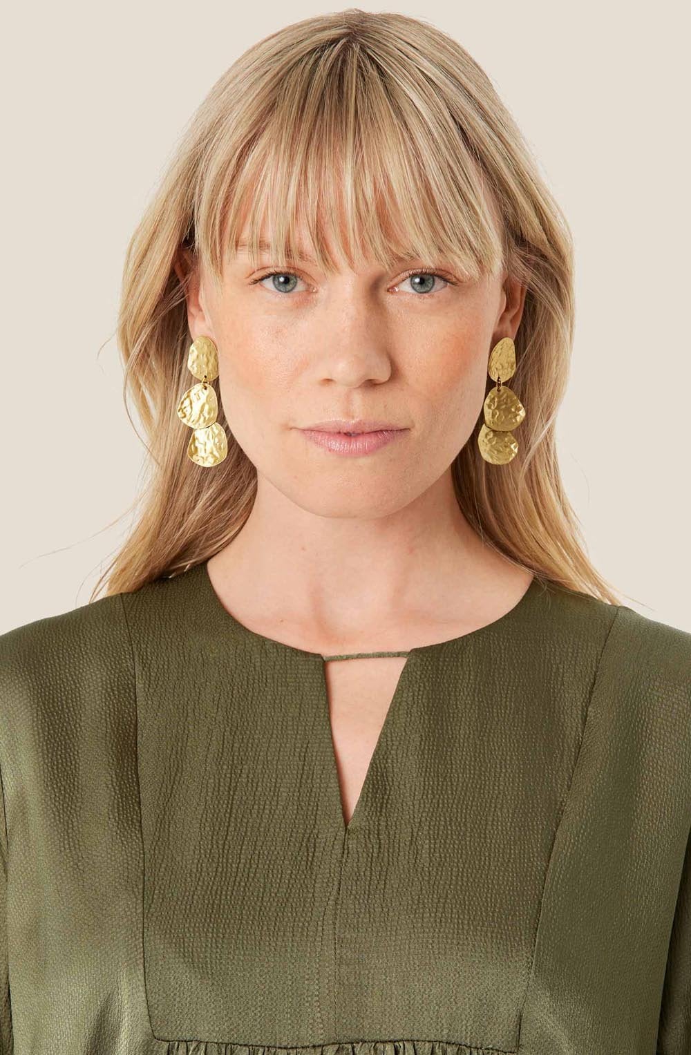MaReesel Gold Hammered Earrings