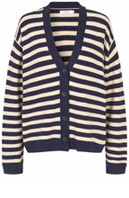 Maritime Blue Striped Lavender Cardigan