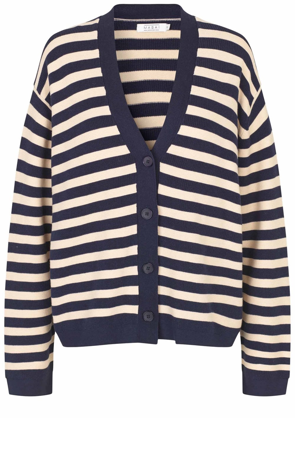 Maritime Blue Striped Lavender Cardigan