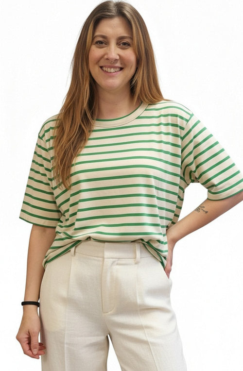 Mint Green Striped Doreann T Shirt
