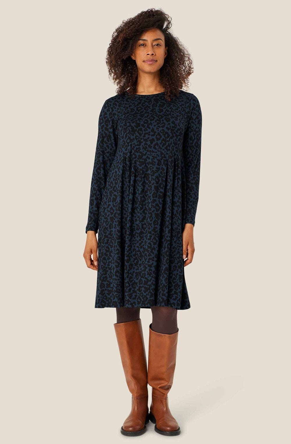 Moonlit Ocean Leopard Nevins Jersey Dress