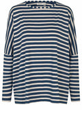 Moonlit Ocean Striped Oversized Batwing Jersey Top