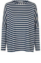 Moonlit Ocean Striped Oversized Batwing Jersey Top