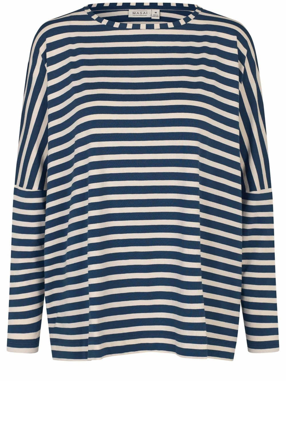 Moonlit Ocean Striped Oversized Batwing Jersey Top