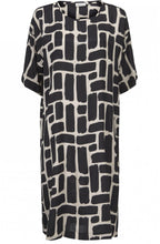 Nabi Black & Cream Bold Print Dress