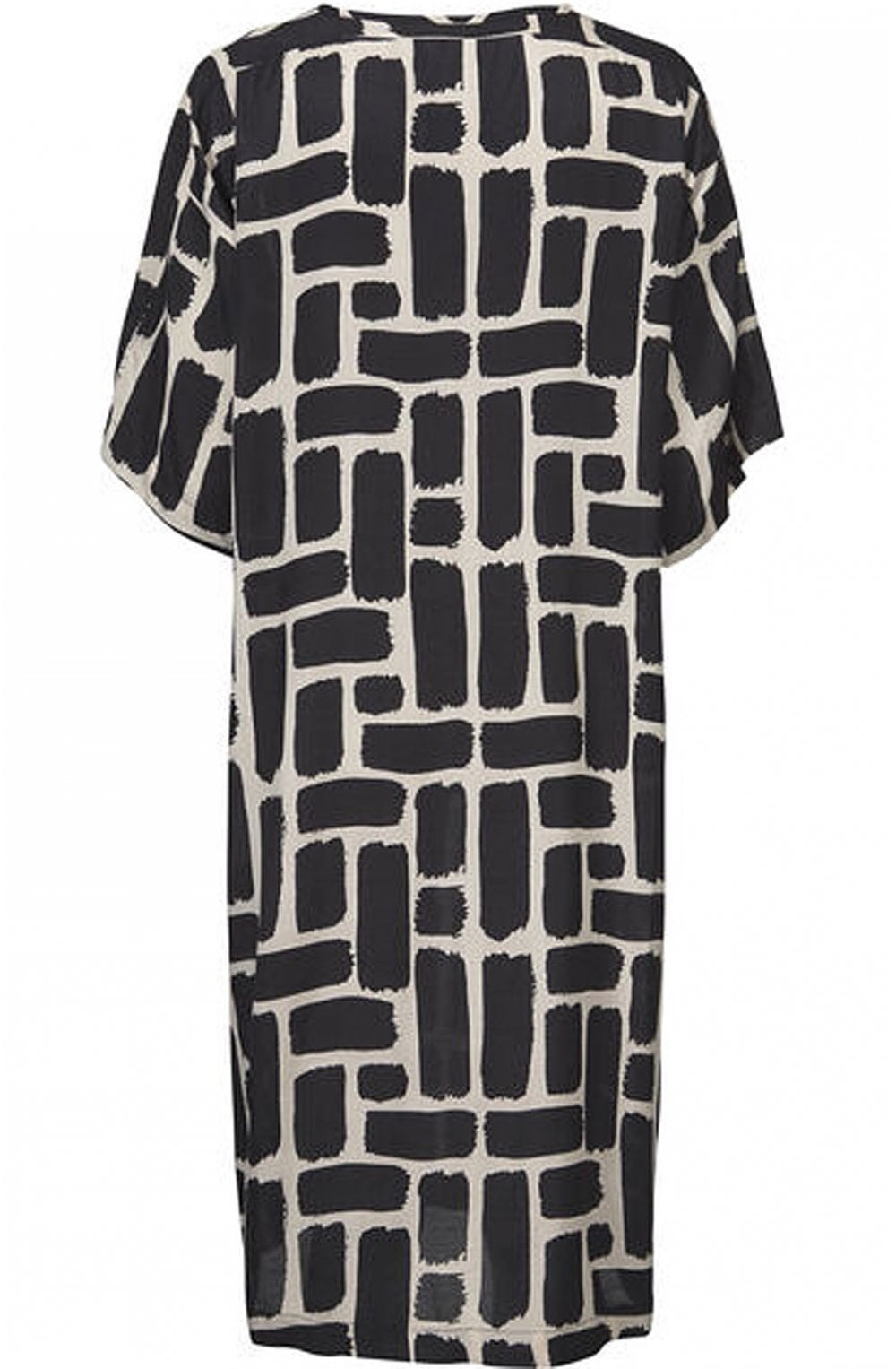 Nabi Black & Cream Bold Print Dress