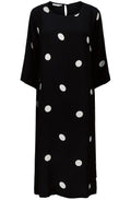 Nabia Black White Polka dot Dress
