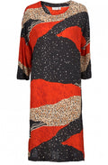 Nada Pumpkin Bold Print Dress
