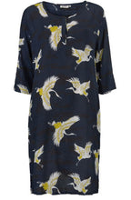 Nadia Navy Crane Print Dress