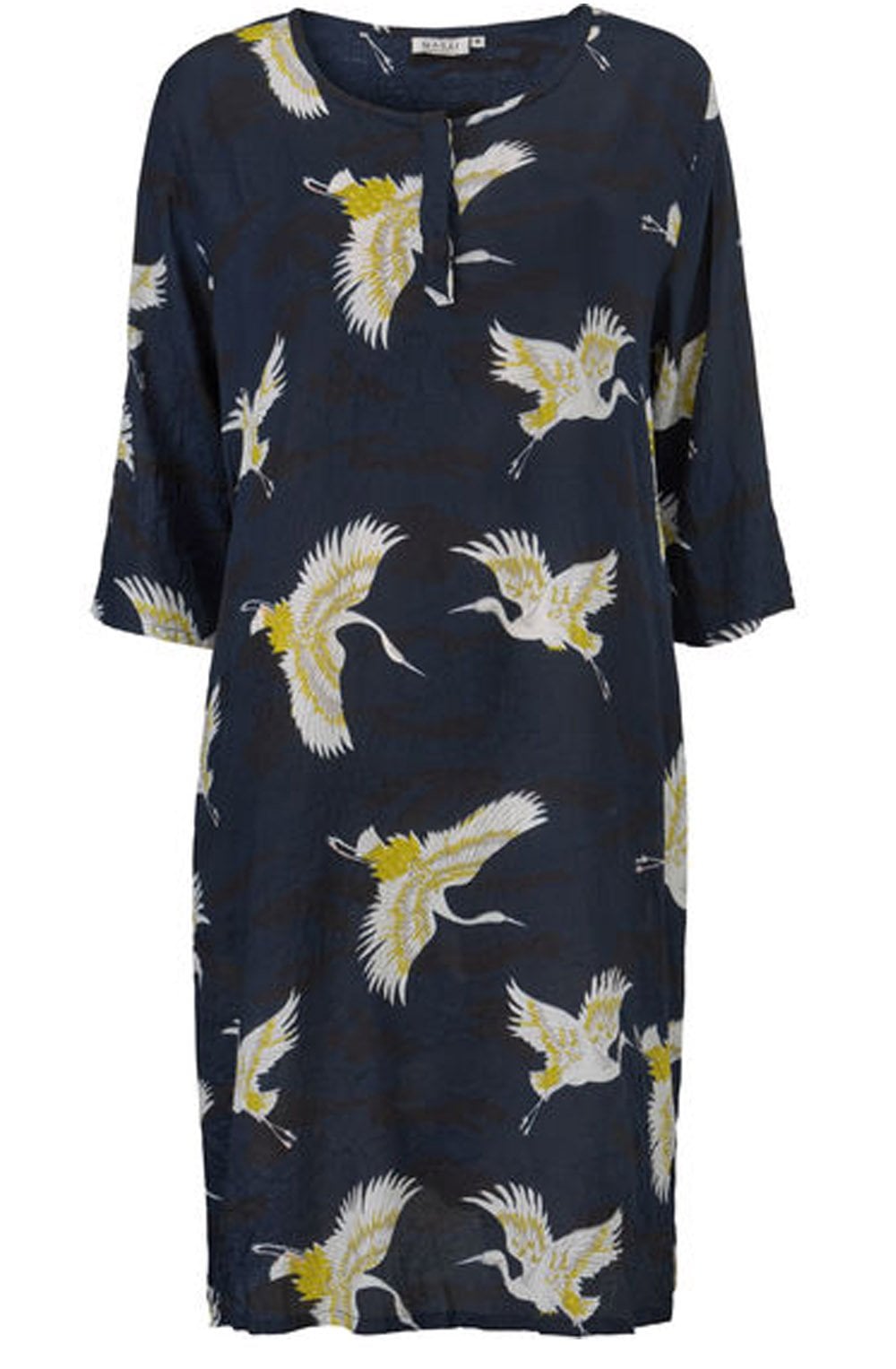 Nadia Navy Crane Print Dress