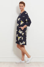 Nadia Navy Crane Print Dress